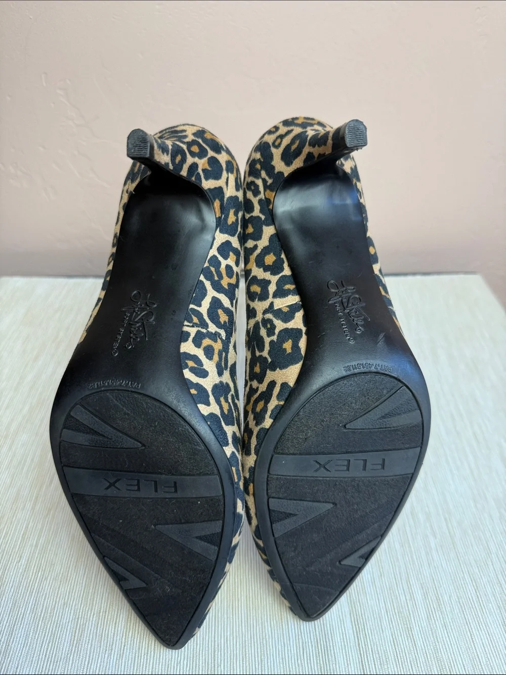 Life Stride Sevyn Leopard Print Pointed Toe Pumps - Tan & Black Sz 8